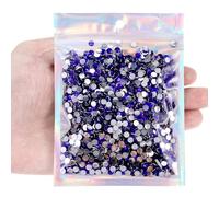 TIESOME 3000Pcs 4mm Resin Rhinestones, Glitter Sequins Embellishments Gemstones Hotfix Flatback Crystal Bling Diamonds for Nails, Clothing, Cups, Bottles, DIY Makeup Craft Decoration (Violet)