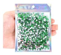 TIESOME 3000Pcs 4mm Resin Rhinestones, Glitter Sequins Embellishments Gemstones Hotfix Flatback Crystal Bling Diamonds for Nails, Clothing, Cups, Bottles, DIY Makeup Craft Decoration (Green)