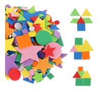 TIESOME 313 Pcs Foam Shape Stickers Self Adhesive Foam Geometric Shape for Kids Circle Square Triangle Pentagram Stickers DIY Scrapbooking School Project Assorted Colors(Geometric Shape)