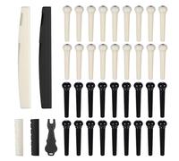 TIESOME 36PCS Acoustic Guitar Bridge Pins Pegs with 2 PCS Saddle Nut and Bridge Pin Puller Remover Guitar Pegs Replacement Parts & Accessories Tools, Ivory & Black