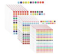 TIESOME 3700 Sheets of Colored Dot Stickers, Colored Laser Shiny Coding Labels, Small Round Stickers, 6/8/10mm Self-Adhesive Shiny Dot Labels for Office, Classroom, Teacher, Student
