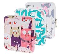 TIESOME 3Pcs Sanitary Napkin Storage Bag,Cotton Menstrual Cup Pouch Portable Period Holder Bag Tampon Holder Menstruation First Period Bag Pad Pouch Period Kit Bag for Women Teen Girls School Supplies