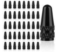TIESOME 40 PCS Black Presta Valve Cap, Aluminum Anodized Bike Tire Air Valve Caps Use On Presta French Valve Bicycle Tire Air Dust Stem Covers for MTB Road Racing Bicycle Rocket Style
