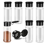 TIESOME 6 Pcs Empty Plastic Spice Jars with Shaker Lids, 3 oz Seasoning Containers, Round Empty Spice Bottles Storage Clear Seasoning Bottles Storage Spice Peppers Salt for Spice Rack, Drawer, Cabinet