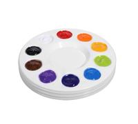 TIESOME 6 Pcs Paint Mixing Palette, 6.5 Inch Round Plastic paint palette for Acrylic Oil Watercolor, Reusable Lightweight Color Mixing Tray for Artists, DIY Craft, Studio & Classroom