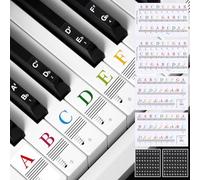 TIESOME 6PCS Piano Keyboard Stickers for 88/61/54/49/37 Key, Bold Large Letter Piano Stickers Keyboard Note Labels Removable Multicolor Bold Letters for Beginners