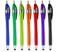 TIESOME 7Pcs Ballpoint Pens with Stylus Tips, Retractable Touch Screens Medium Point Ball Point Pen Black Ink Writing Pen 2 in 1 for Daily Work School Writing Stationery Office Supplies
