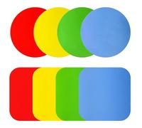 TIESOME 8 Pcs Rubber Lid Opener Gripper, 5 Inch Round Kitchen Grips, Non-Slip Bottle Gripper for Jars & Bottles, Food-Grade Rubber, Heat-Resistant, Blue Yellow Purple Green (Round and Square)