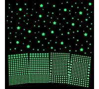 TIESOME 826Pcs Glow in The Dark Wall Stickers, 422 Pcs 3D Glow in The Dark Stars for Ceiling Decor 404Pcs Green Dots Glowing Wall Decals Ceiling Decor Stickers for Bedding Room Party Birthday Gift