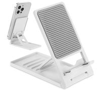 TIESOME Adjustable Foldable Cell Phone Stands, Universal Portable Multi-Angle Pocket Mobile Phone Desktop Holder Stand Travel Holder Office Desk Accessories(White)