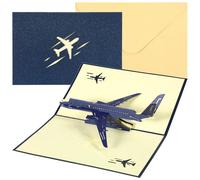 TIESOME Airplane Pop Up Greeting Card, 3D Jet Aircraft Birthday Graduation Congratulations Card with Envelope Graduation Gift for All Occasions