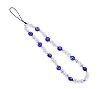 TIESOME Beaded Evil Eye Lanyard Wrist Strap Face Phone Chain Keychain for Men Women Girls Cell Phone String Strap (Set A)