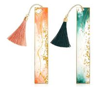 TIESOME Book Bookmarks for Women, 2pcs Dried Flower Resin Transparent Floral Bookmarks with Colorful Silk Tassels, Gifts for Women Girls Children's Book Lovers