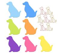 TIESOME Cute Dog Sticky Notes with Paper Clips, 210 Sheets Cartoon Animal Self-Stick Notes Index Tabs Dog Shape Memo Pads Index Tabs 7 Pack (7 Color)