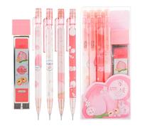 TIESOME Cute Mechanical Pencil Set Include 4 Pcs 0.5mm Kawaii Mechanical and 100 Pcs Replacement Pencil Refills, Kawaii Stationary Cute School Supplies Pencils for Writing Drawing Sketching Drafting