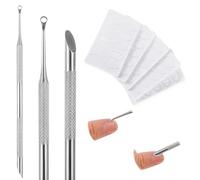 TIESOME Cuticle Pusher with 2 Ends, 1 Pcs Pre-Treatment Cuticle Pusher with 5 Sandpaper Sheets, Russian Prep Nail Art Dead Skin Removing Manicure Tool for Manicure Pedicure Nail Art (Silver)