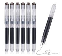 TIESOME Disposable Fountain Pens, Black Ink Smooth Writing Pens Quick-Drying Liquid i