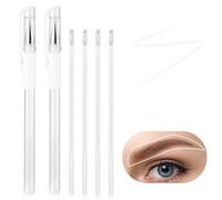 TIESOME Eyebrow Microblading Marker Pen, 2pcs Skin Marker Pen Eyebrow Makeup Position Mapping Mark Tools Eyebrow Mapping Pen Stencil with 4 replacement refills (White)