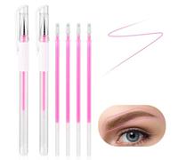 TIESOME Eyebrow Microblading Marker Pen, 2pcs Skin Marker Pen Eyebrow Makeup Position Mapping Mark Tools Eyebrow Mapping Pen Stencil with 4 replacement refills (Pink)