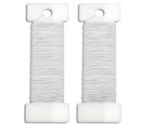 TIESOME Floral Wire White, 2 Pack 38 Yards (114 Ft) 0.35mm Round Metal Craft Wires, Flexible Thin Wreath & Flower Wire for Ornaments, Ribbon Making, Bows, DIY