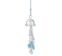 TIESOME Jellyfish Phone Charm, Kawaii Aesthetic Beaded Strap Accessory Cute Charm Straps with Star Heart Cell Phone Pendants for Bag Keychain Camera Decor (Blue)