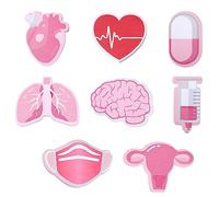 TIESOME Large Funny Nurse Sticky Notes, 8 Pack Nursing Self Stick Note Pads Medical Themed Cute Memo Pads Pink Notepads Booklet Nurse Gifts for Hospital School Stationary Supplies