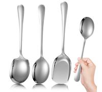 TIESOME Large Serving Spoon, 3 Pcs Serving Spoons Set, Stainless Steel Buffet Serving Spoon Table Spoons Long Handle Soup Spoons Cooking Spoon Kitchen Tool for Kitchen Cooking Restaurant Banquet