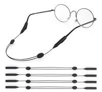 TIESOME No Tail Eyeglasses Strap, 4 Pieces Adjustable Eyewear Retainer Anti-Slip Eye Glasses Strap Holders Sports Eye Glasses Strap for Men Women Kids