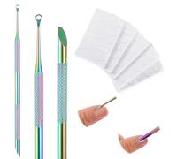 TIESOME Pre-Treatment Cuticle Pusher, Dual Ended Cuticle Remover with 5 Sandpaper Sheets Russian Prep Nail Pushers Nail Art Dead Skin Removing Manicure Tool for Manicure Pedicure Nail Art(Colorful)