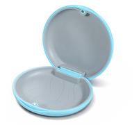 TIESOME Retainer Cases, Magnetic Closure Orthodontic Retainer Box Denture Case Slim Braces Case Night Guard Case Container Storage Holder(Blue)