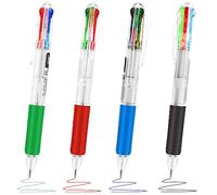 TIESOME Retractable 4-in-1 Multicolor Ballpoint Pen, Ballpoint Pens Retractable Ball Point Pen 0.7mm Multicolor Ink Pens for Office School Supplies Party Favors (4 pcs)