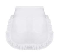 TIESOME Short Women's Waist Apron with 2 Pockets, White Half Apron for Waitress, Servant, Cooking, Restaurant, Work, Coffee Shop, Bistro