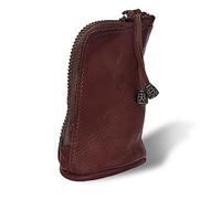 TIESOME Vintage Genuine Leather Zipper Coin Purse, Medieval Cowhide Change Holder Coin Pouch Wallet Coin Organizer with Key Ring Little Travel Wallet for Men(Coffee Color)