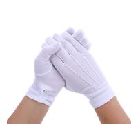 TIESOME White Gloves Fancy Dress, Parade Gloves Women Men Formal Cloth Glove with Snap Cuff Uniform Glove Breathable Soft Reusable for Catering Formal Events Tuxedos Jewelry Inspections