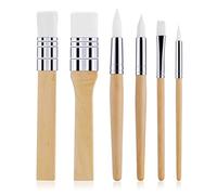 TIESOME Wooden Paint Brush Set, 6Pcs Paintbrushes for Acrylic Painting Brushes Artist Paintbrushes for Oil Watercolor Canvas Boards Rock Body Face Nail Art Crafts DIY Art Painting Supplies