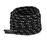 TIESTRA Heavy Duty Replacement Laces - Round Shoelaces for Walking, Hiking, Working, Chef Boots and Trainers - Ultra Strong Durable - Black White 90cm