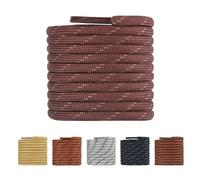 TIESTRA Round Shoe Laces Walking Work Boots Laces Heavy Duty, Trainer Laces for Safety Boots, Hiking Steel Toe Cap Boots, Premium Strong Durable Shoelaces Coffee Khaki 90cm