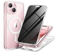 TIESZEN for iPhone 15 Plus Case, Compatible with MagSafe, Built-in Privacy Screen Protector and Camera Protection, Anti Spy Full Body Dustproof Shockproof Hard Phone Case 6.7", Clear