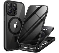 TIESZEN for iPhone 15 Pro Case, Compatible with MagSafe, Built-in Privacy Screen Protector and Camera Protection, Anti Spy Full Body Dustproof Shockproof Hard Phone Case 6.1", Black