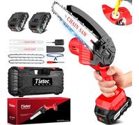 tietoc Mini Chainsaw Cordless 6-inch, Electric Hand Held Chain Saw with Automatic Oiler for Yard Cleaning, Wood Cutting and Branch Trimming.