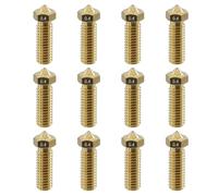 TIEXYE 12Pcs V6 Volcano Nozzles 0.4mm, M6 Thread Hotend Extruder Volcano Nozzle Compatible for Artillery Genius, Sidewinder X1, X2, Anycubic Vyper, Anycubic Kobra Plus, Kobra Max 1.75mm Filament,