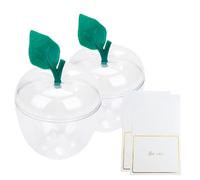 TIEYIPIN Large Clear Apple Container with Blank Cards, Plastic Apple Shaped Gift Box Candy Jar, Back to School Teacher Appreciation Gift, Wedding Party Favor, Christmas Decorations Supplies - 2 Pack