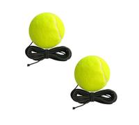 Tiezhangmen 2Pcs Practice Tennis Training Ball String Self-Study Elastic Tennis Training Ball Durable Tennis Trainer Replacement Ball for Beginner Single Player