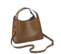 TIEZHICHESHI Exquisite handbag on the first layer of cowhide Lady's simple atmospheric messenger bag-tea brown