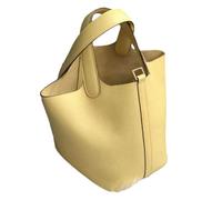 TIEZHICHESHI First-floor leather handbag leisure hand-held large-capacity bag-chicken yellow