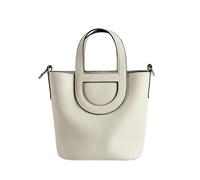 TIEZHICHESHI First layer cowhide bucket bag ladies personalized hand bill of lading shoulder crossbody bag-beige