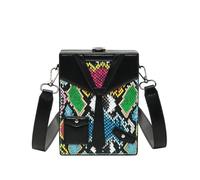 TIEZHICHESHI Leather Leopard-print bag with one shoulder connects leisure and diligent stitching small square bag-green