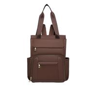 TIEZHICHESHI Nylon large-capacity wear-resistant schoolbag ladies commuter exquisite backpack-Brown