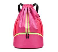 TIEZHICHESHI Oxford cloth dry-wet separation large-capacity basketball bag simple and fresh personality backpack-rose red