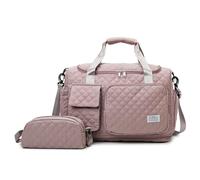 TIEZHICHESHI Oxford cloth large-capacity fitness bag dry-wet separation expandable travel bag-cherry blossom powder
